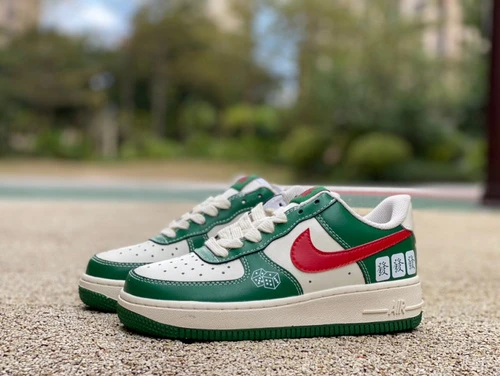 Nike Air Force 1 '07 White/Green/Red Swoosh CW2288-666