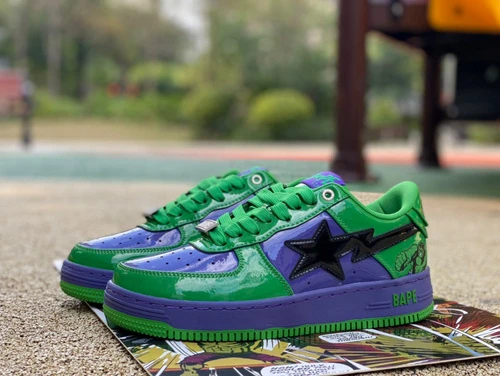 Marvel x Bape STA Green Purple Black 1I73-191-904