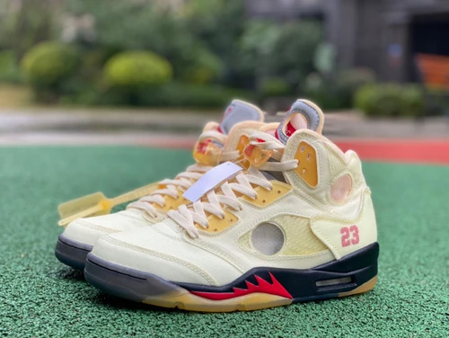 Off-White x Air Jordan 5 "Sail" DH8565-100