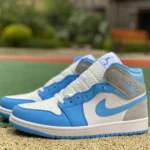 Air Jordan 1 Mid "University Blue" White Blue Grey Sneakers DX9276-100