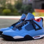 Air Jordan 4 x Travis Scott "Cactus Jack" Blue Suede 308497-406