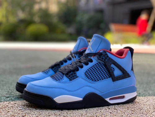 Air Jordan 4 x Travis Scott "Cactus Jack" Blue Suede 308497-406