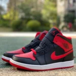 Air Jordan 1 Mid Black Red Sneakers DQ8426-060