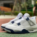 Air Jordan 4 "Midnight Navy" White Blue Leather DH6927-140