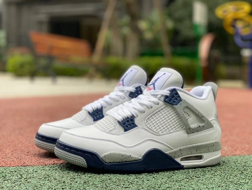 Air Jordan 4 "Midnight Navy" White Blue Leather DH6927-140