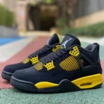 Air Jordan 4 Retro "Thunder" Black Yellow Leather DH6927-017