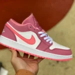 Air Jordan 1 White Pink Low Sneakers 553560-616