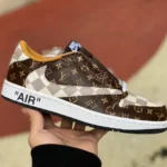 Travis Scott x Air Jordan 1 Low x Louis Vuitton Brown Sneakers DO7097