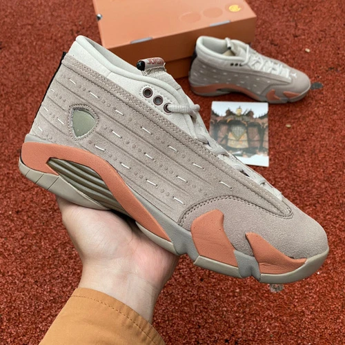 CLOT x Air Jordan 14 "Terracotta" Brown Sneakers DC9857-200