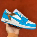 Air Jordan 1 x OFF-WHITE North Carolina Blue Low Sneakers AQ0818-148