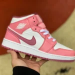 Air Jordan 1 Mid GS Pink White Sneakers DQ8423-616