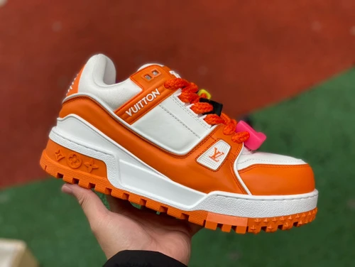 LOUIS VUITTON Trainer Maxi White Orange