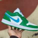 Air Jordan 1 Low White Green Blue Sneakers DC0774-304