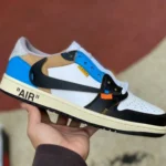 Air Jordan 1 x OFF-WHITE Black Blue Low Sneakers CZ0790-108