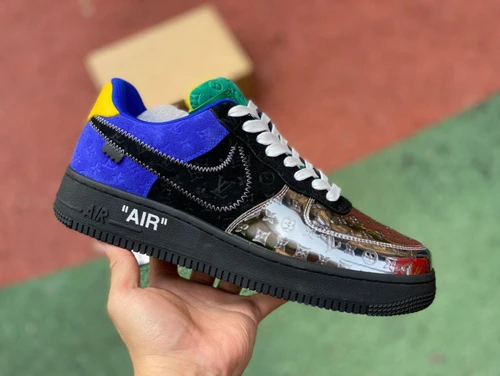 Louis Vuitton x Nike Air Force 1 Silver Black Blue