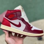 Air Jordan 1 WMNS "Tiki Leaf" White Red Sneakers DZ2820-600