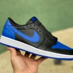 Air Jordan 1 Low "Black Blue" Premium Edition Low-Top Sneaker 705329-004