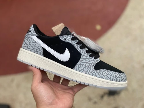 Air Jordan 1 Low OG "Black Cement" Grey Black Sneakers cz0790-001