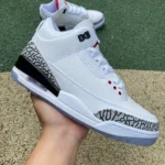 Air Jordan 3 Retro "White Cement" Blue Sole Premium Leather