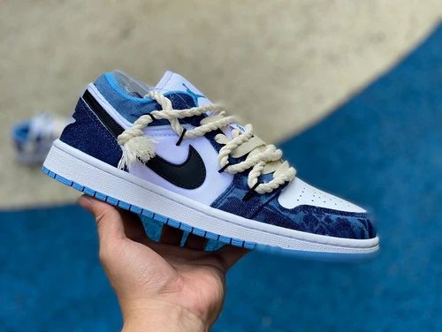 Air Jordan 1 Low White Blue Sneakers DM8947-100