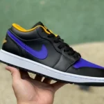 Air Jordan 1 Low "Black Purple Yellow" Retro Low-Top Sneaker 553558-075