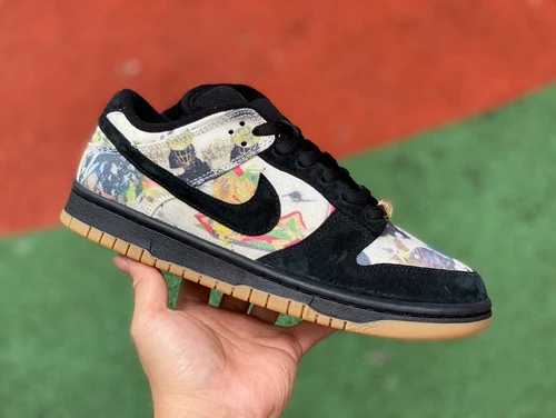 Nike Dunk x Supreme Black Multicolor Collaboration FD8788-001