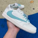 T IFFANY & CO. x Travis Scott x Air Jordan 1 Low Blue White Sneakers DM7866-220