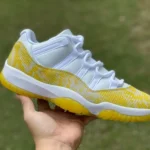 Air Jordan 11 Low WMNS "Yellow Snakeskin" White Yellow Basketball Shoes AH7860-107