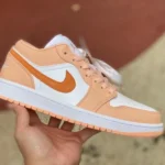 Air Jordan 1 Low White Pink Orange Sneakers DC0774-801