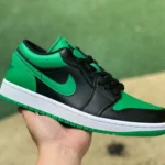 Air Jordan 1 Low "Black Green" Retro Low-Top Basketball Sneaker 553558-065