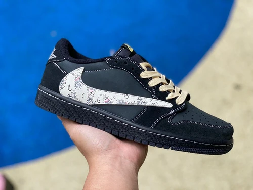 Travis Scott x Air Jordan 1 Low Black Color Hook DM7866-889