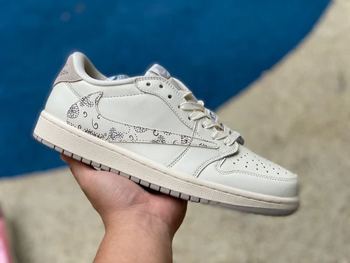 Travis Scott x Air Jordan 1 Low White Paisley DM7866-898