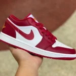 Air Jordan 1 Low "Cardinal" White Red Sneakers 553558-607