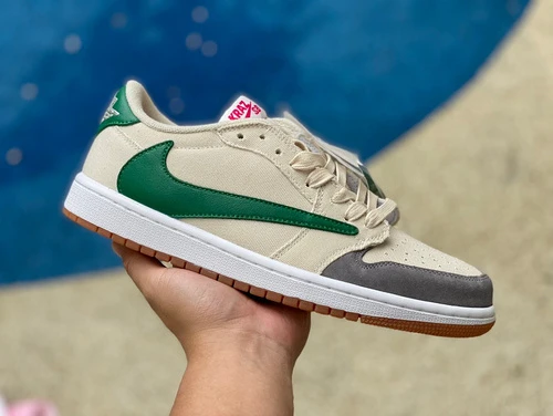 Travis Scott x Air Jordan 1 Low Gray Green DM7866-809