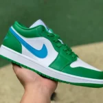 Air Jordan 1 Low White Green Blue Sneakers DC0774-304