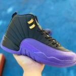 Air Jordan 12 Black Purple Gold Sneakers CT8013