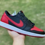 Air Jordan 1 Retro Low Bred 2015 Black Red 705329-001