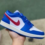 Air Jordan 1 Low White Blue Red Sneakers DC0774-416