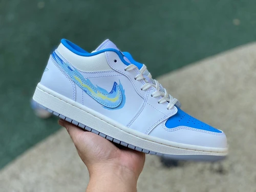 Air Jordan 1 Low White Blue Sneakers FJ7219-441