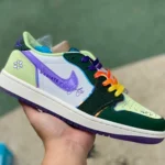 Air Jordan 1 Retro Low OG "Doernbecher" 2023 Green Purple Sneakers FD9665