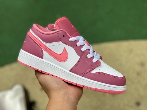 Air Jordan 1 Low White Pink Sneakers 553560-616