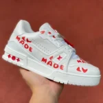 LOUIS VUITTON Trainer White Red