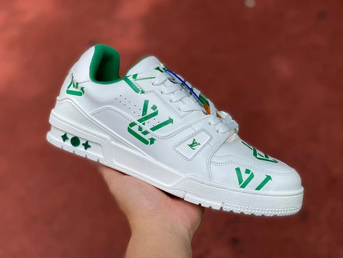 LOUIS VUITTON Trainer White Green