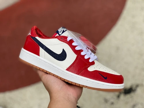 Air Jordan 1 Low White Red Sneakers CZ0790-100