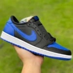 Air Jordan 1 Low "Black Blue" Premium Edition Low-Top Sneaker 705329-004