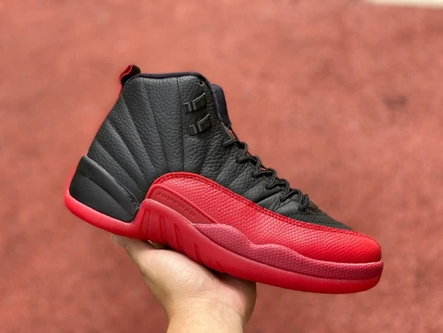 Air Jordan 12 "Flu Game" Black Red Sneakers 130690-002