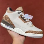 Air Jordan 3 "Palomino" White Brown Cracked Leather