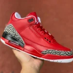 Air Jordan 3 Retro "Grateful" Red Cracked Leather