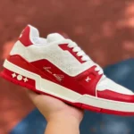 LOUIS VUITTON Trainer White Red