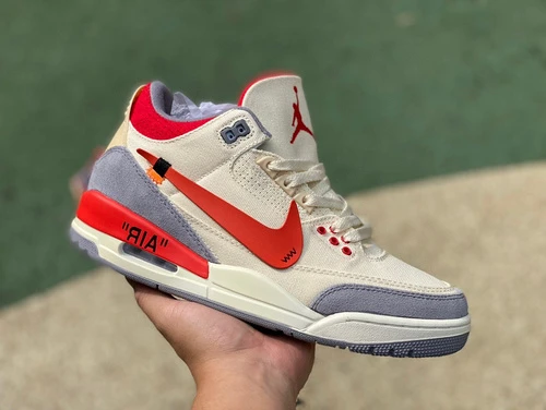 Off-White x Air Jordan 3 "Muslin" Distressed Canvas